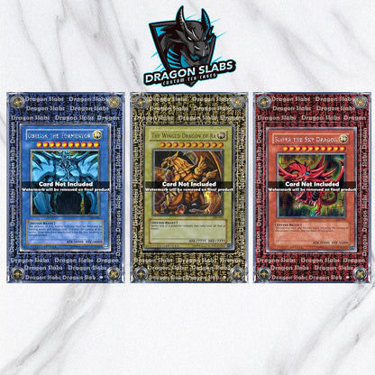 X3 Yugioh Prismatic Hyrogliphics Egyptian Gods Case Slabs - Winged Dragon of Ra, Slifer The Sky Dragon, Obelisk The Tormentor