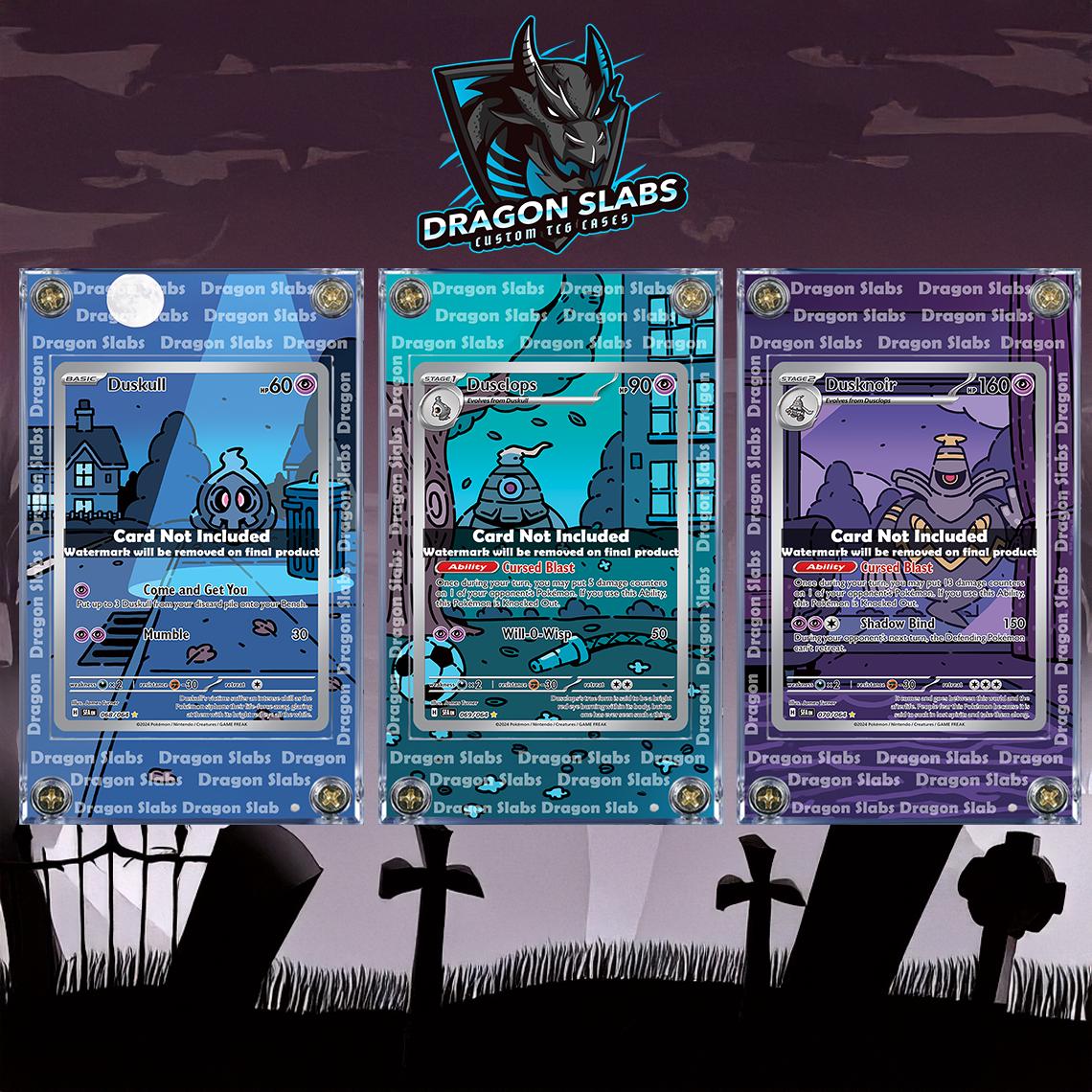 X3 Pokemon Duskull Dusclops Dusknoir IR 068,069,070 Shrouded Fable Custom Cases Extended Artwork