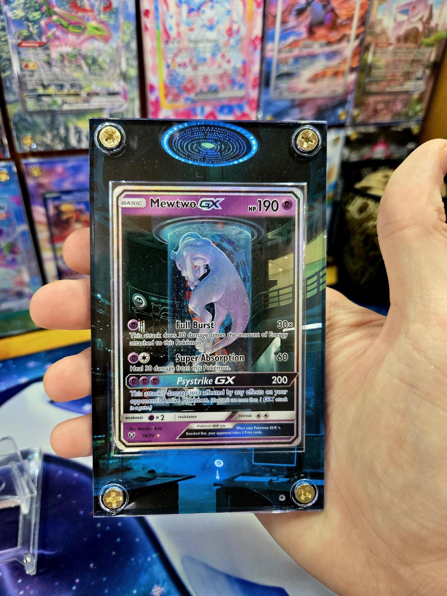Pokemon Mewtwo GX Full Art Shining Legends 78/73 Extended Art Custom Case