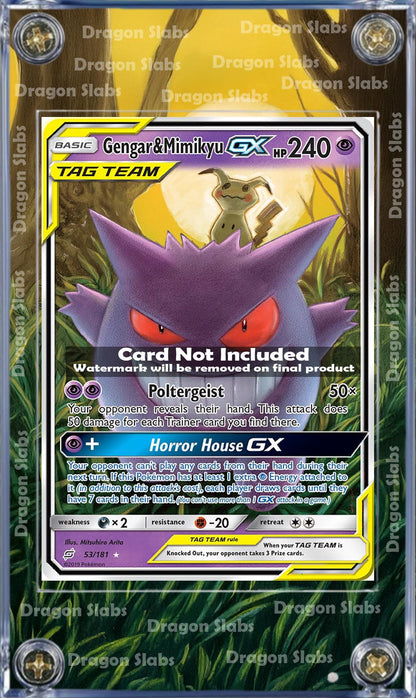 Pokemon Gengar And Mimikyu GX Tag Team Sun And Moon 53/181 Extended Artwork Case