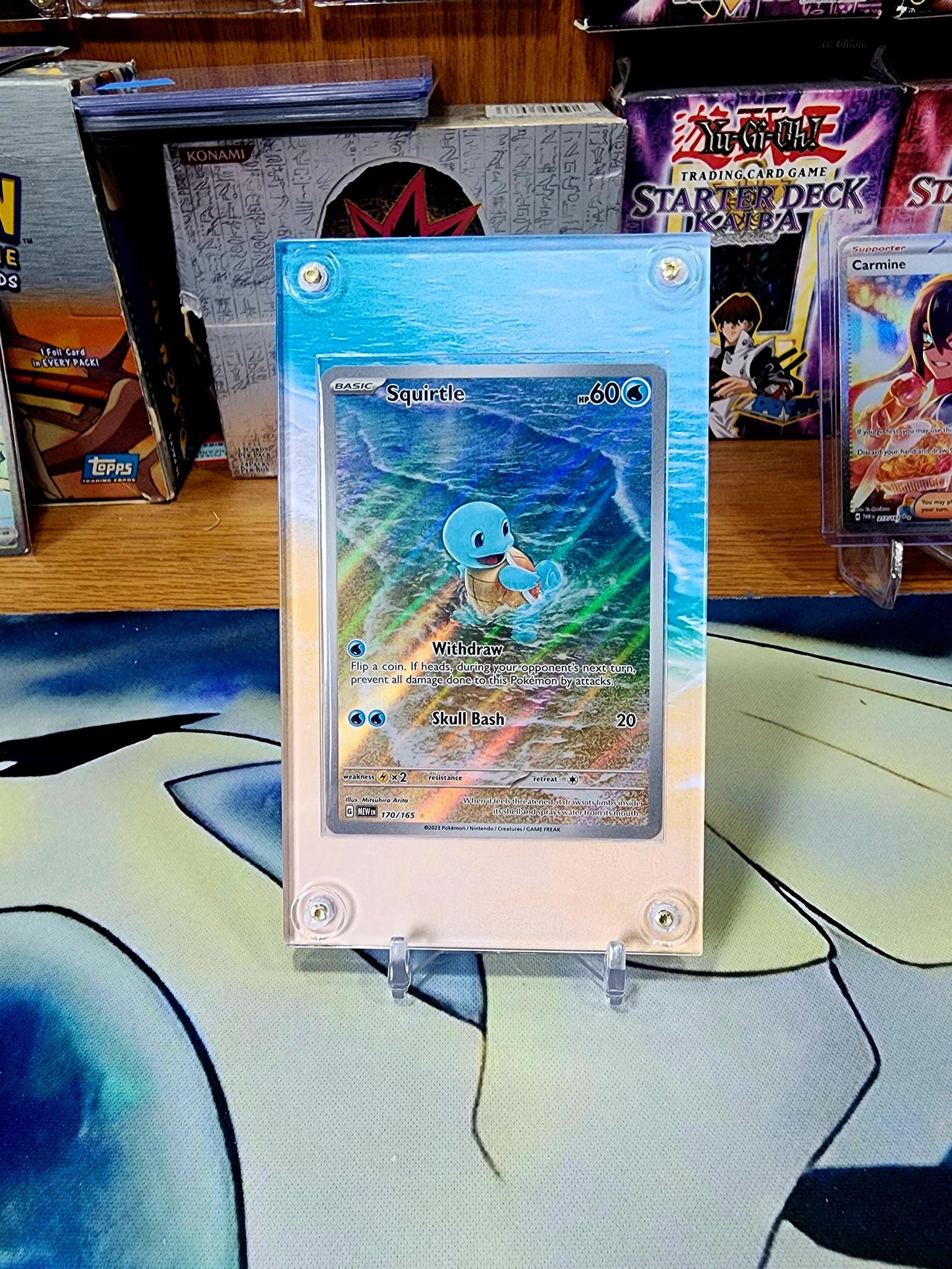 Pokemon Squirtle, Wartortle, Blastoise 151 Custom Display Cases Extended Artwork