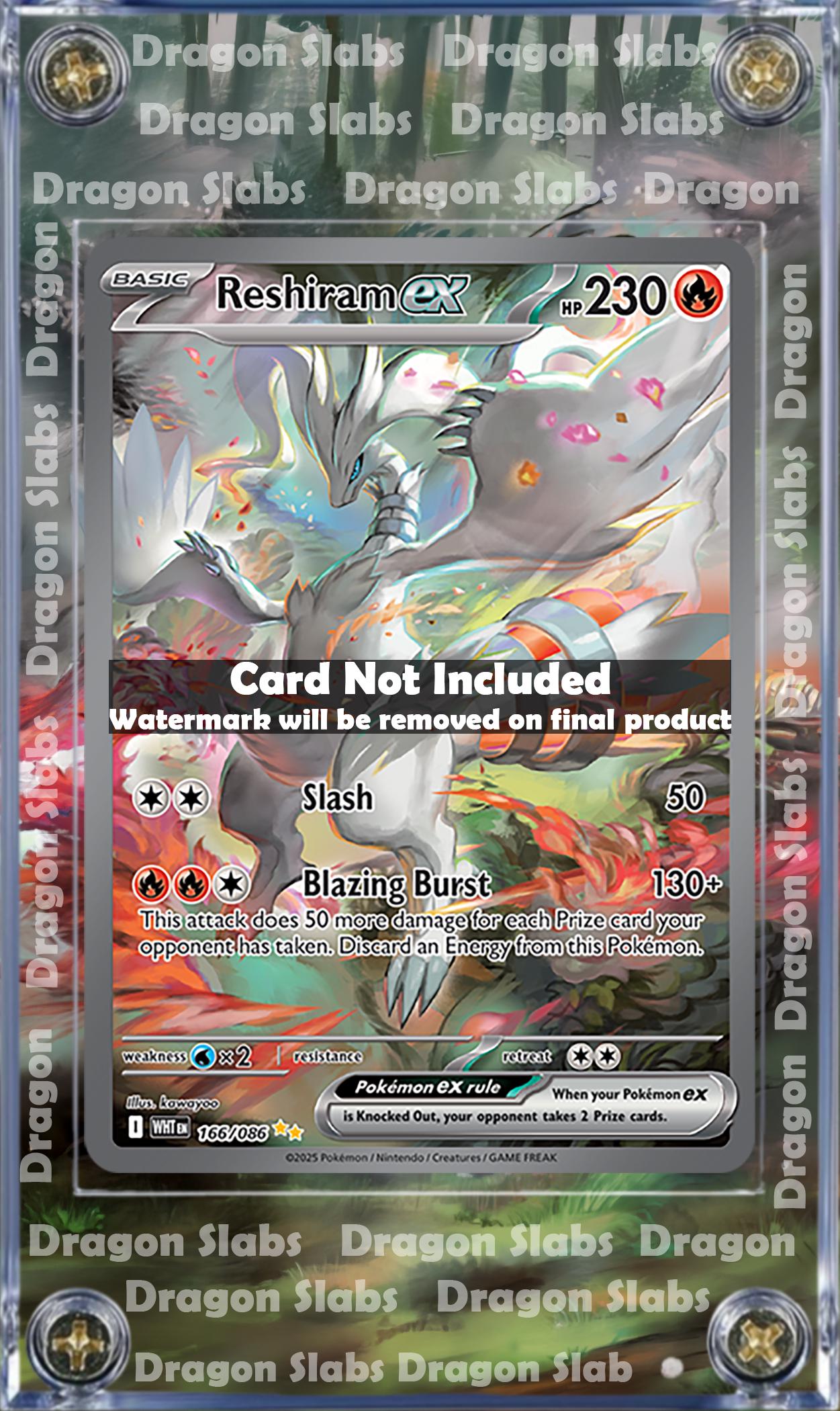 x2 Pokemon Zekrom EX & Reshiram EX 166 White Flare Extended Art Cases