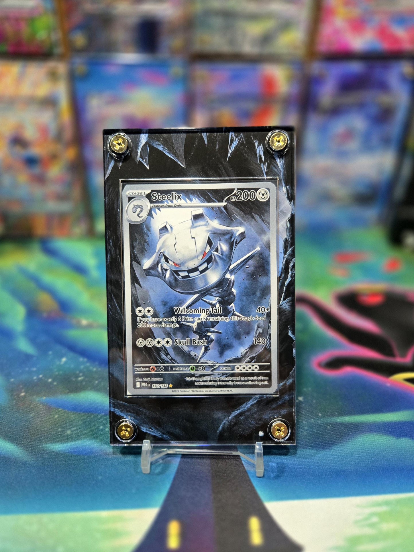 Pokemon Steelix 150/132 IR Mega Evolution Extended Art Custom Case