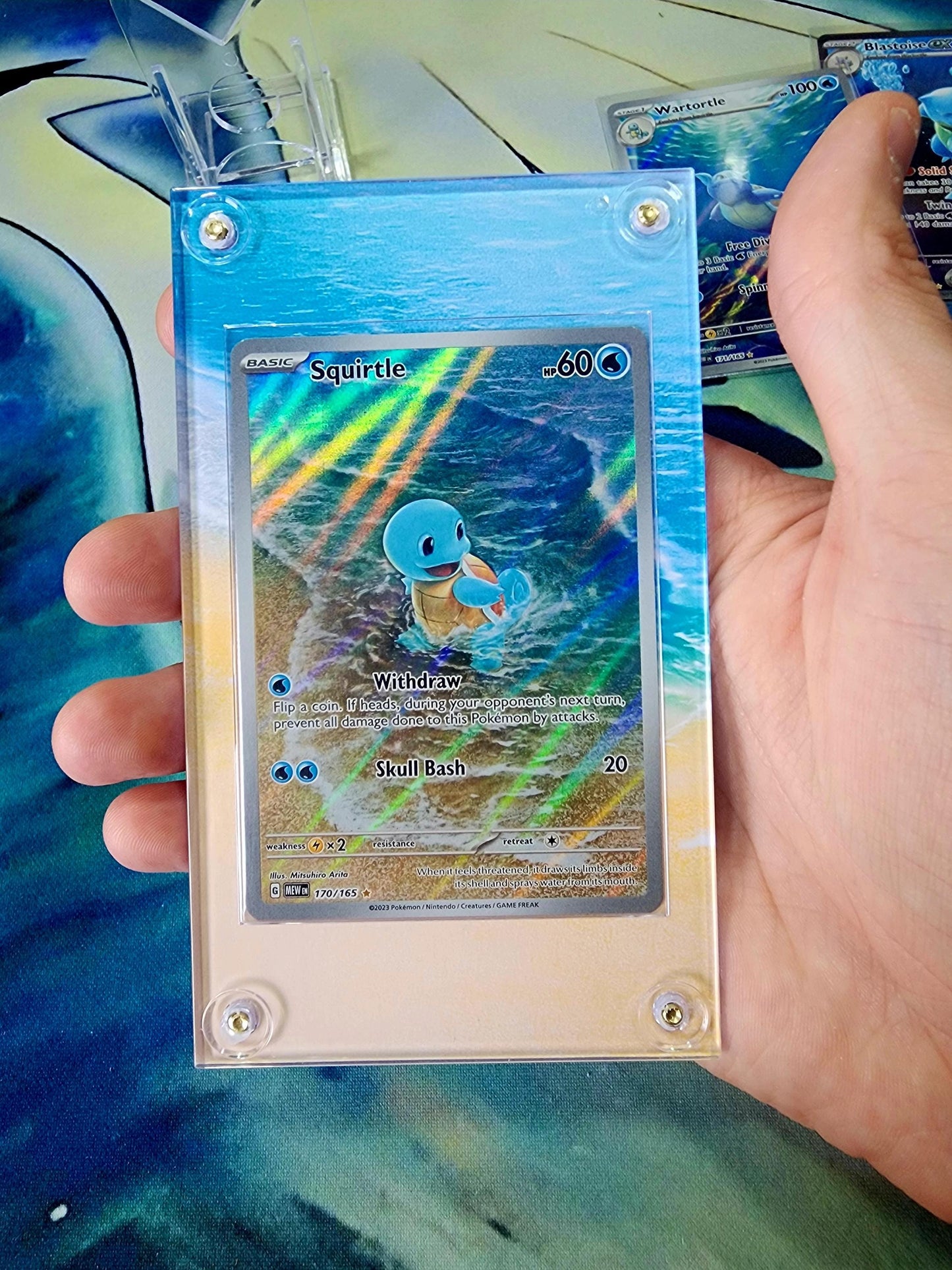 Pokemon Squirtle, Wartortle, Blastoise 151 Custom Display Cases Extended Artwork