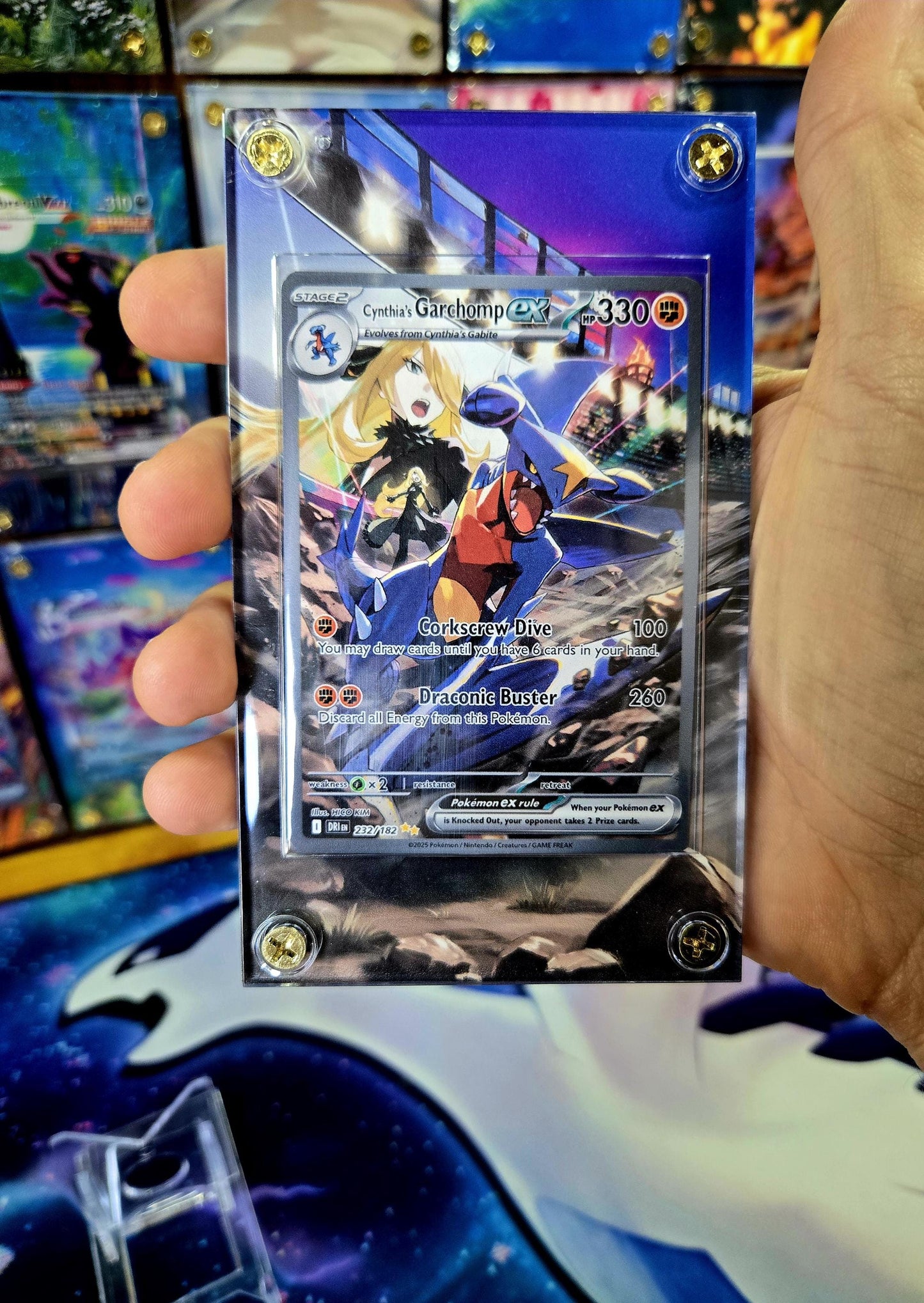 x2 Pokemon Cynthia's Garchomp EX 232 Roserade Destined Rivals Extended Art Case