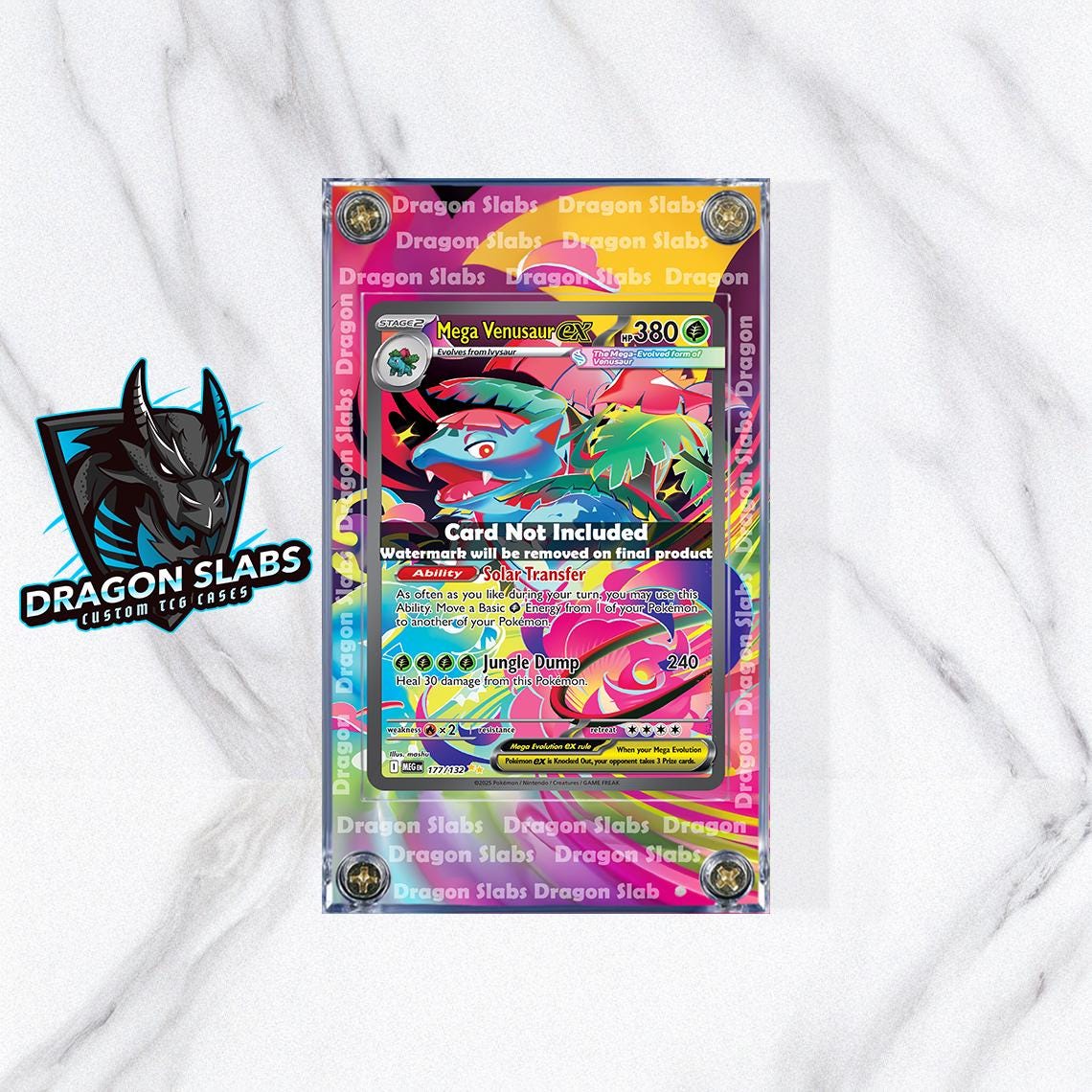 Pokemon Mega Venusaur EX SIR Mega Evolution 177/132 Extended Art Custom Case