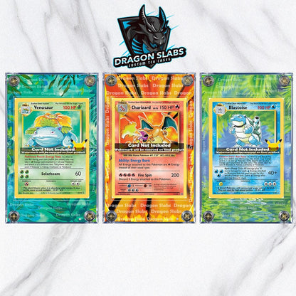 x3 Pokemon Charizard Blastoise Venusaur Base Extended Artwork Cases