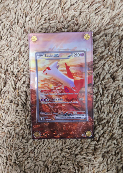 x2 Pokemon Latias EX 239/191 & Latios 203 Custom Display Case from Surging Sparks Extended Artwork
