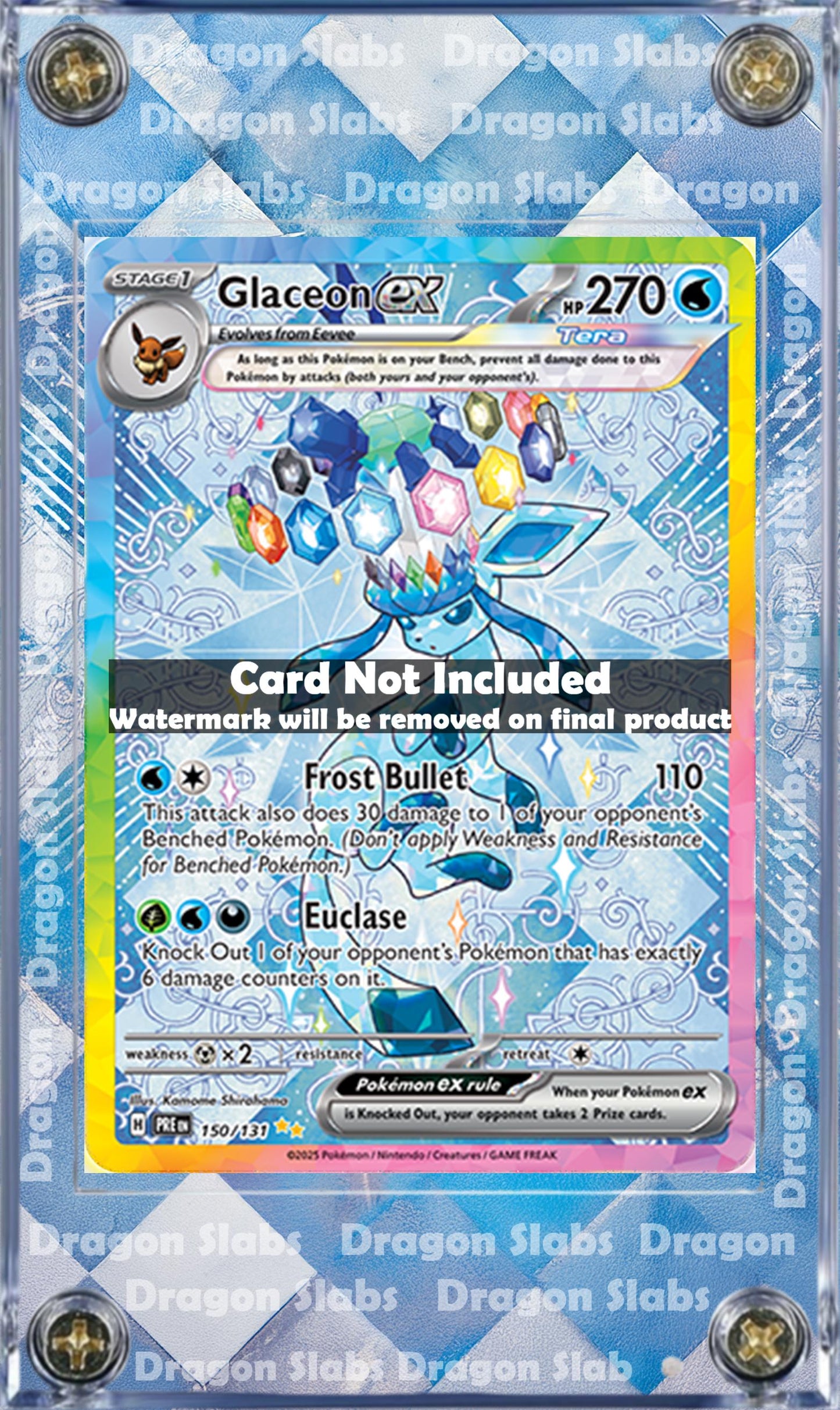 Pokemon Glaceon EX SIR 150/131 Prismatic Evolutions Custom Case