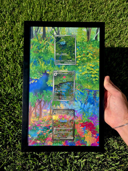 Pokemon 151 Bulbasaur, Ivysaur, Venusaur EX 8.5 x 14" Display Frame Extended Artwork Frame