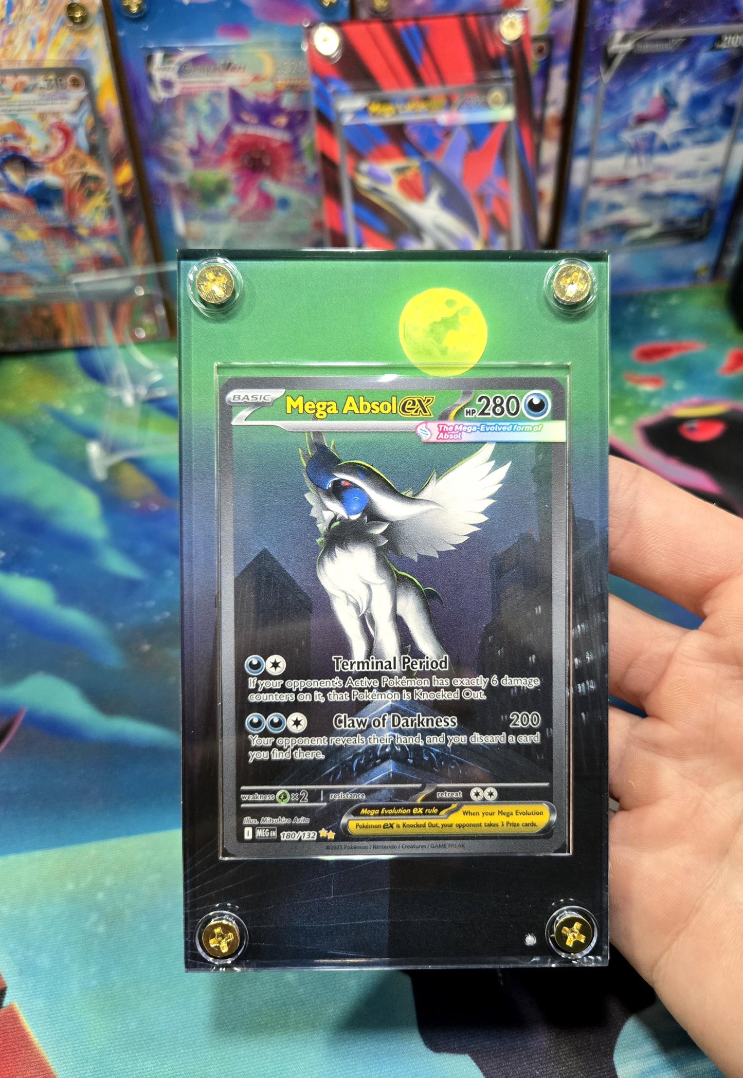 Pokemon Mega Absol EX 180/132 SIR Mega Evolution Extended Art Custom Case
