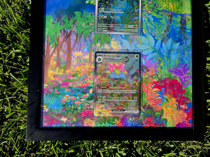 Pokemon 151 Bulbasaur, Ivysaur, Venusaur EX 8.5 x 14" Display Frame Extended Artwork Frame