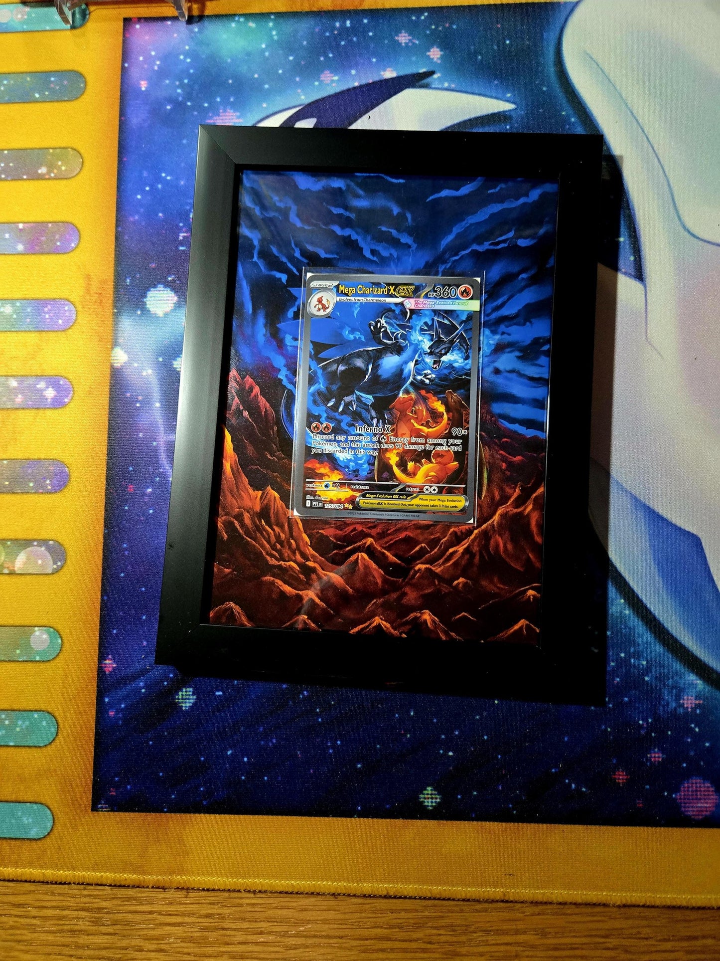 Mega Charizard X EX SIR Phantasmal Flames Extended Pokemon Art Frame 5x7 Frame