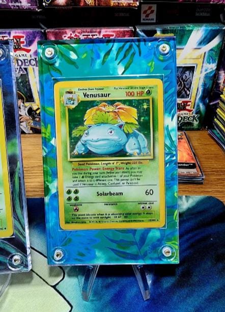 x3 Pokemon Bulbasaur Ivysaur Venusaur Base Set Extended Artwork Cases