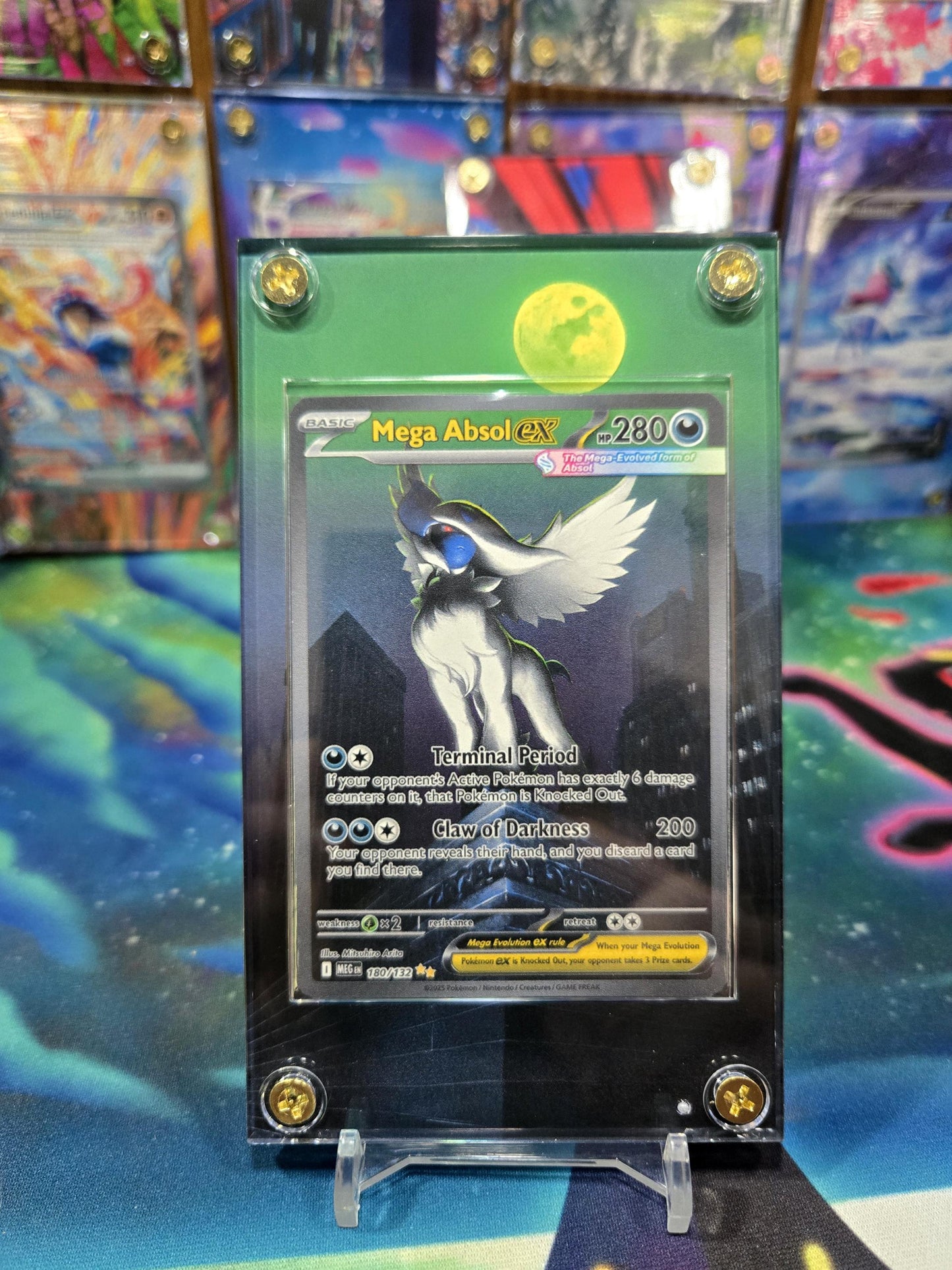 Pokemon Mega Absol EX 180/132 SIR Mega Evolution Extended Art Custom Case