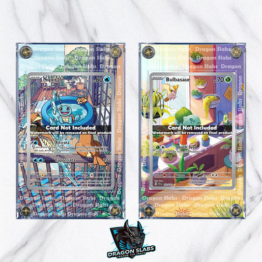 X2 Pokemon Bulbasaur Squirtle Stellar Crown Card Custom Display Cases Extended Artwork