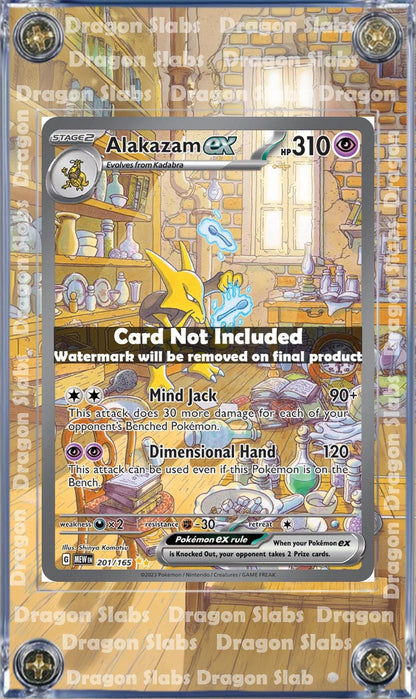 Pokemon Alakazam EX SIR 201/165 151 Custom Case Slab Extended Artwork