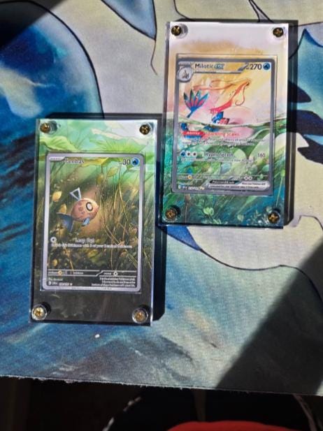 x2 Pokemon Milotic EX & Feebas 237/191 198/191 IR Custom Extended Artwork Cases from Surging Sparks