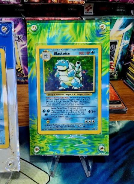 x3 Pokemon Squirtle, Wartortle, Blastoise Base Set Extended Artwork Cases
