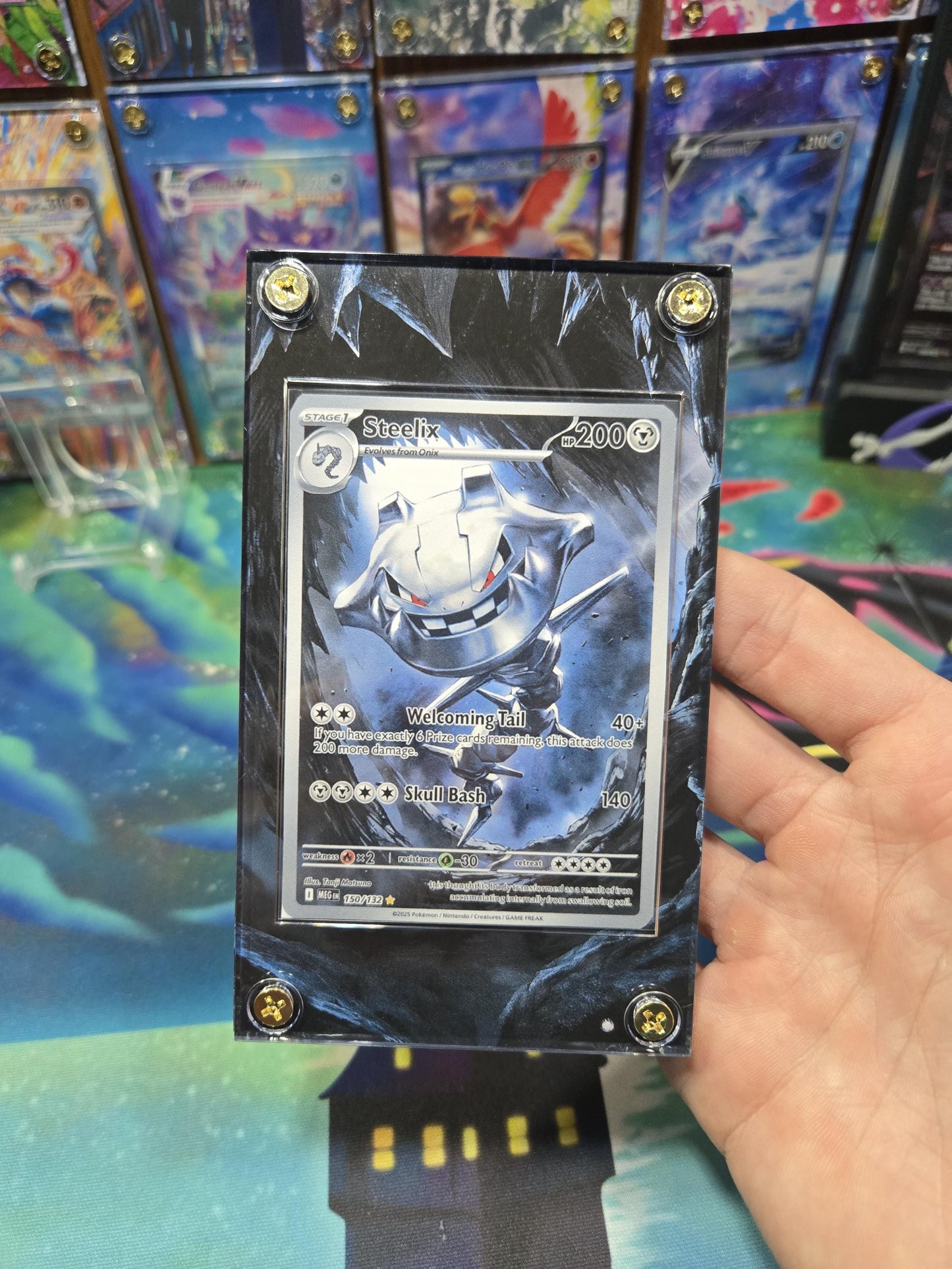 Pokemon Steelix 150/132 IR Mega Evolution Extended Art Custom Case