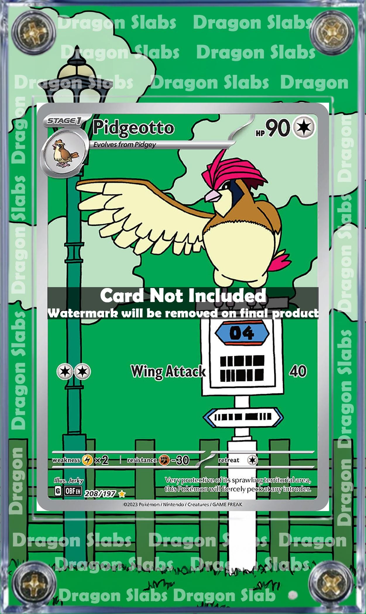 Pokemon Pidgeotto 208/197 Obsidian Flames Extended Art Case