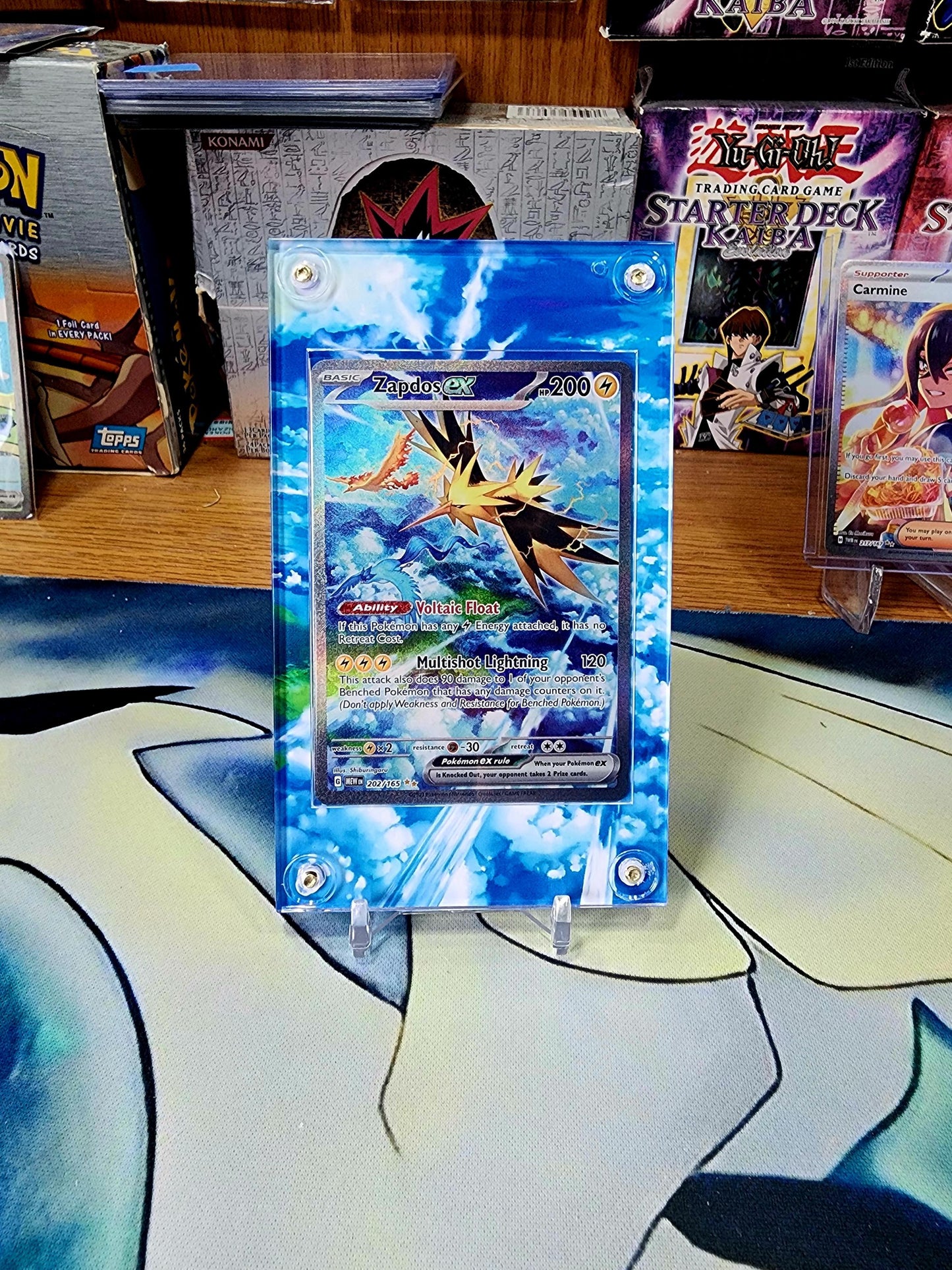 Pokemon 151 Zapdos EX 202 Custom Display Case Slab Extended Artwork