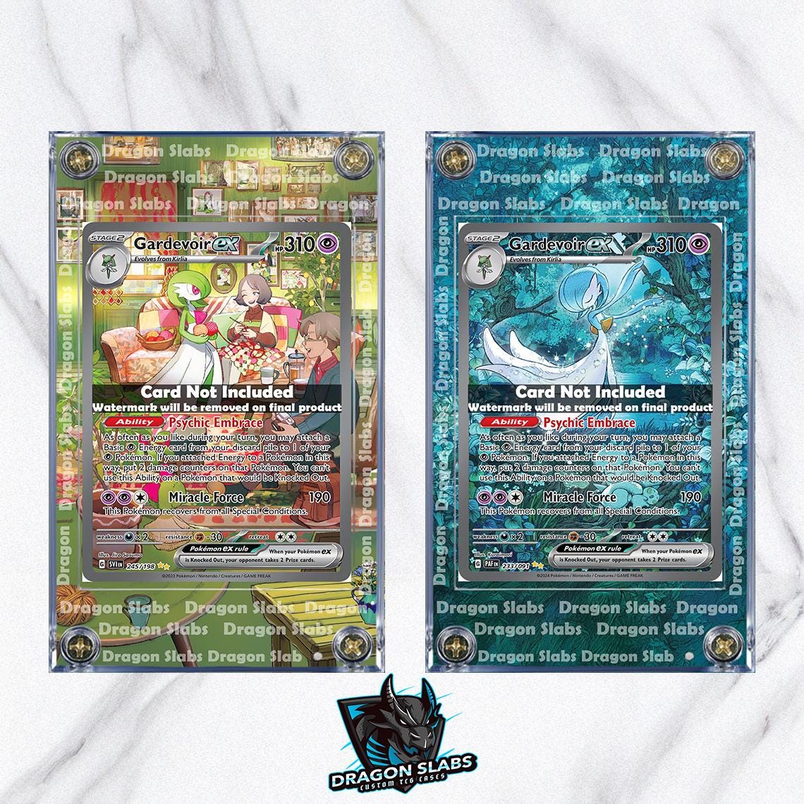 X2 Pokemon Gardevoir Ex 233/091 & 245/198 Paldean Fates Extended Artwork Cases