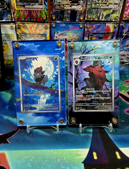 x2 Pokemon Zorua 142 Zoroark 143 White Flare Extended Art Cases