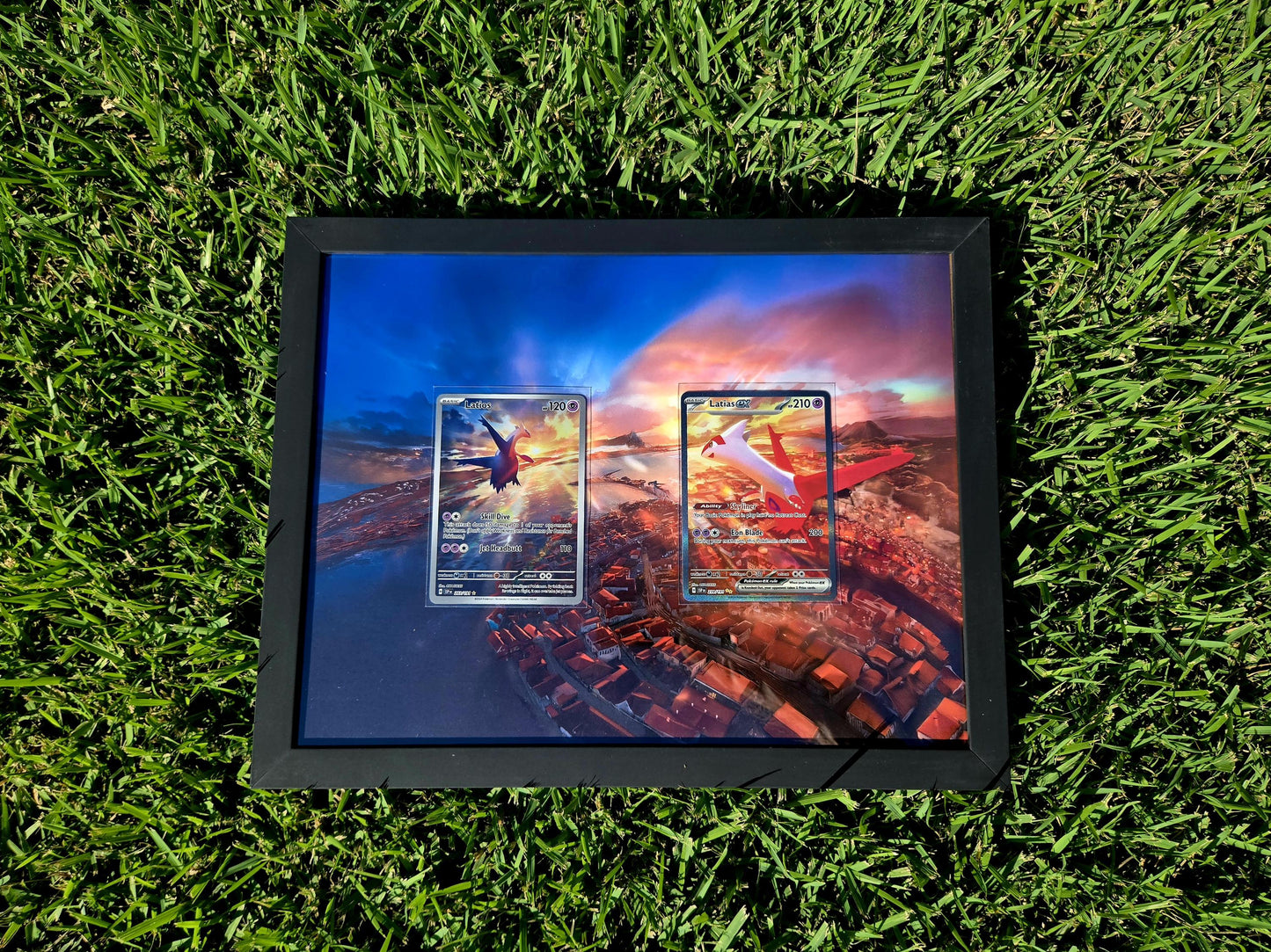Pokemon Latias 239 & Latios 203 Surging Sparks Extended Art 8.5 x 11" Frame