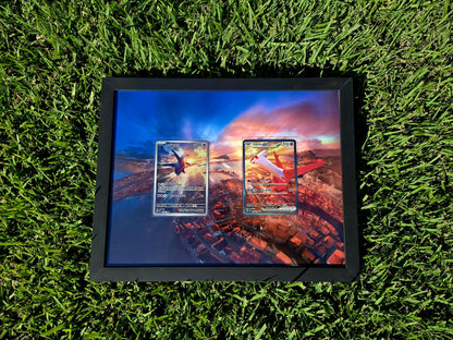 Pokemon Latias 239 & Latios 203 Surging Sparks Extended Art 8.5 x 11" Frame