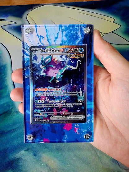 X3 Pokemon Walking Wake, Gouging Fire, Raging Bolt EX Custom Case Extended Artwork
