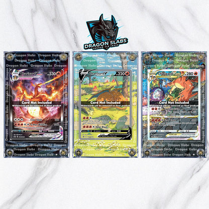 X3 Pokemon Charizard V Vstar Vmax SWSH260 261 262 Promo Custom Display Cases Extended Artwork