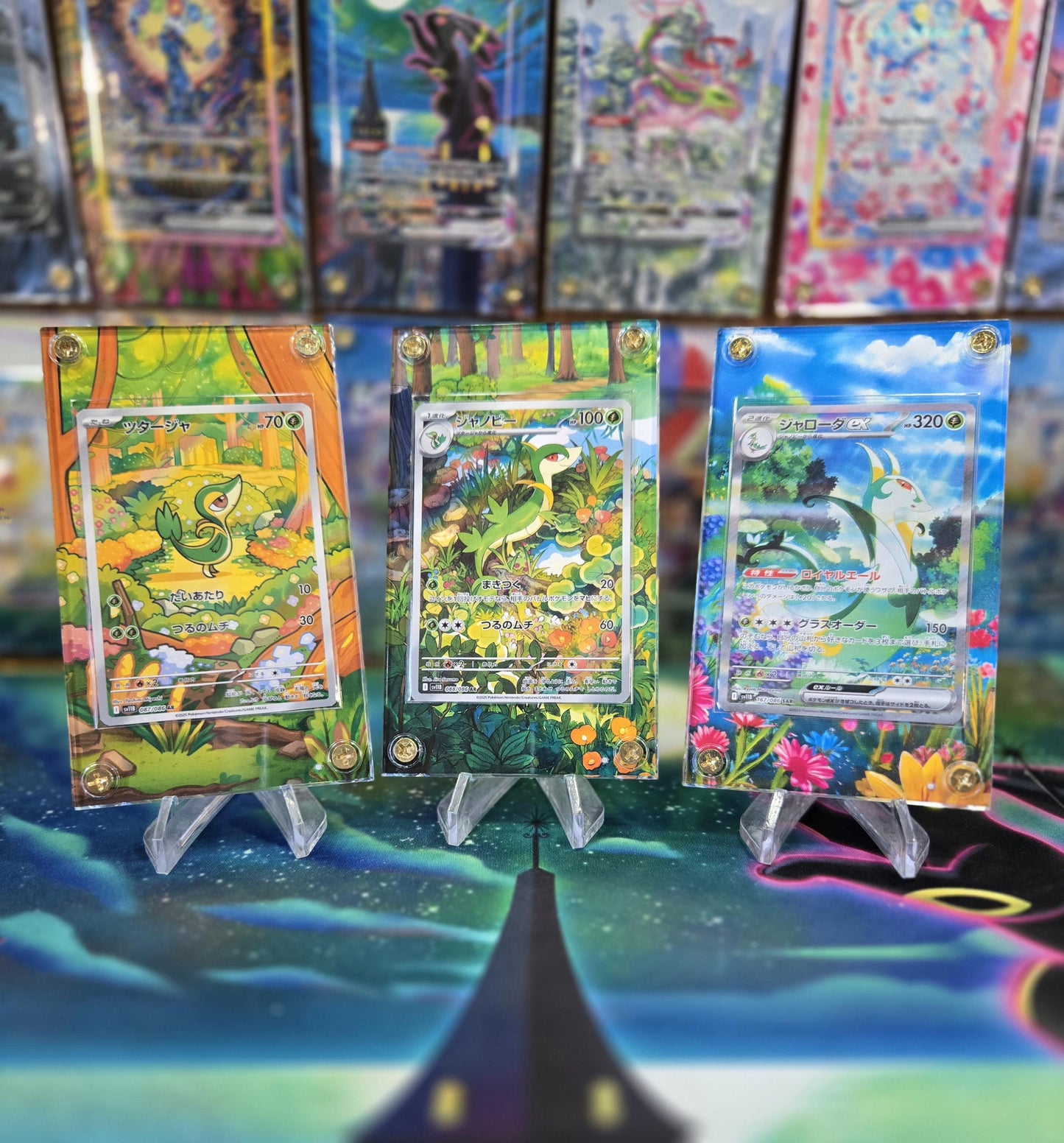 x3 Pokemon Snivy, Servine, Serperior EX SAR 167,087, 088 Black Bolt Extended Art Cases