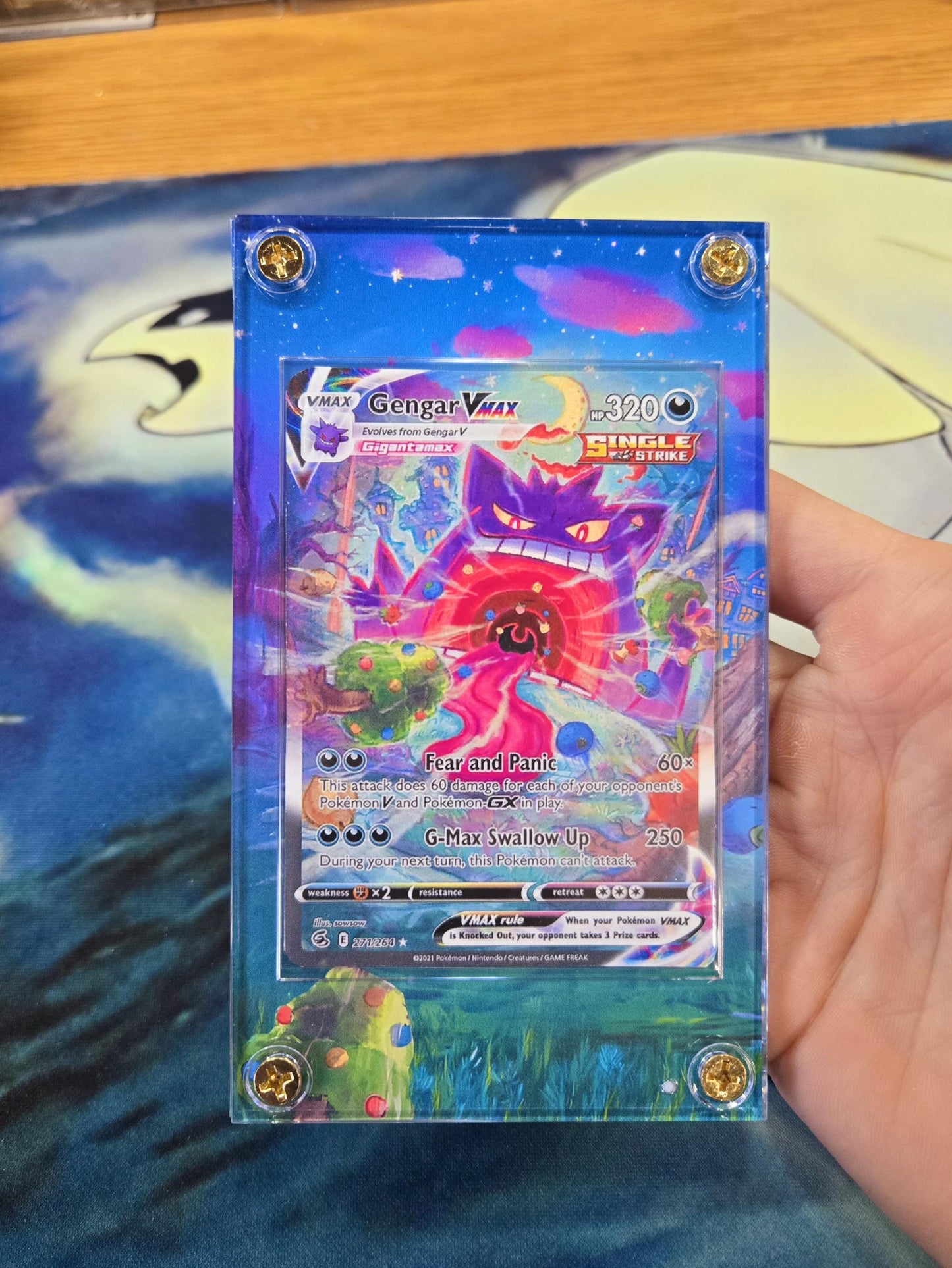 Pokemon Gengar Vmax Alt Art 271/264 SWSH Fusion Strike Custom Display Case