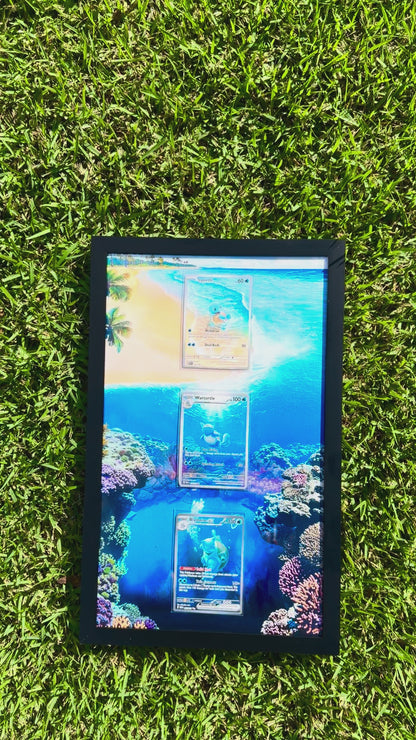 Pokemon 151 Squirtle Wartortle Blastoise 8.5 x 14" Display Frame Extended Art Frame