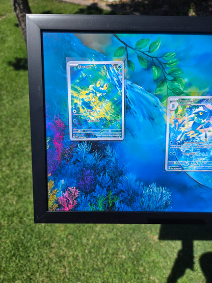 Froakie Frogadier Mega Greninja EX Chaos Rising 8.5 x 14" Display Frame Extended Art