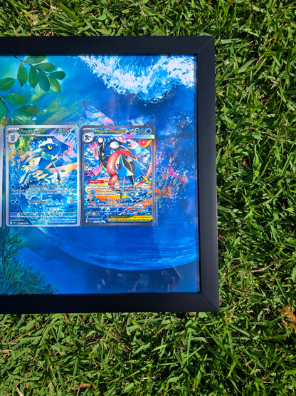 Froakie Frogadier Mega Greninja EX Chaos Rising 8.5 x 11" Display Frame Extended Art