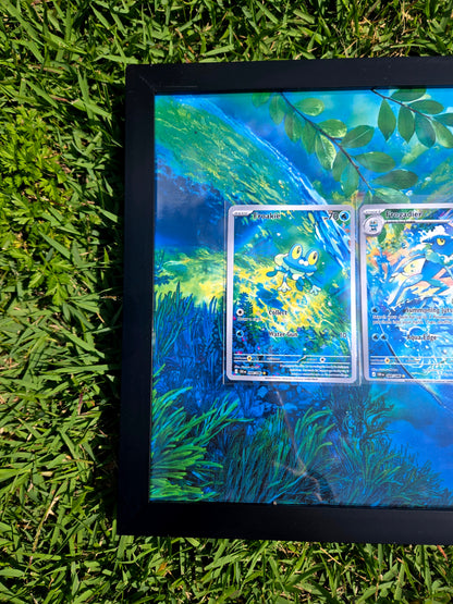 Froakie Frogadier Mega Greninja EX Chaos Rising 8.5 x 11" Display Frame Extended Art