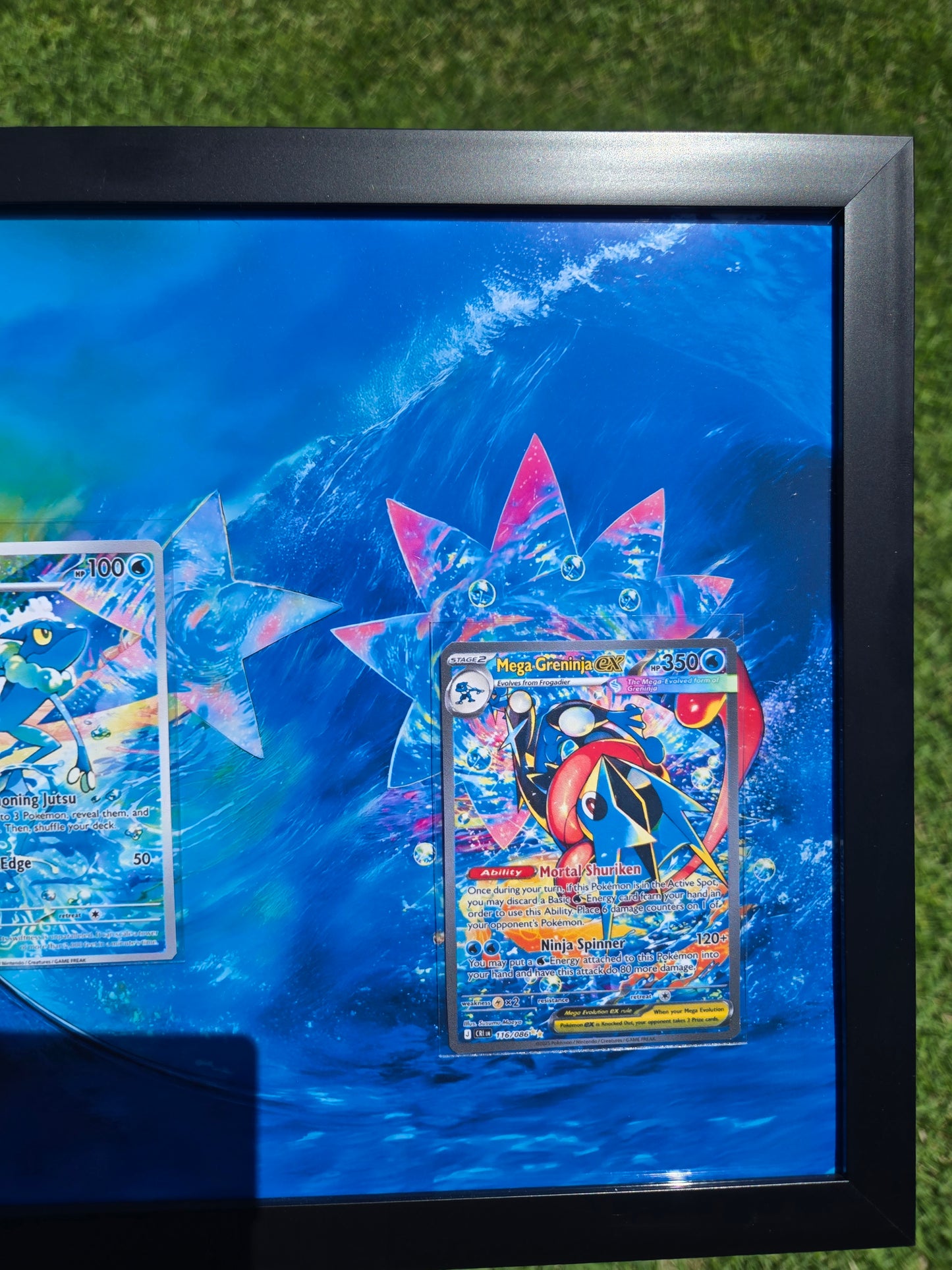 Froakie Frogadier Mega Greninja EX Chaos Rising 8.5 x 14" Display Frame Extended Art