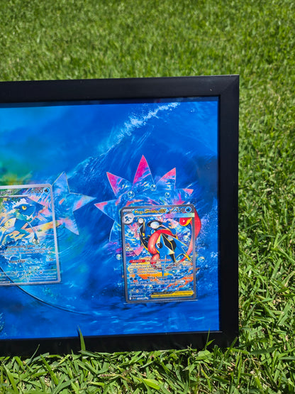 Froakie Frogadier Mega Greninja EX Chaos Rising 8.5 x 14" Display Frame Extended Art